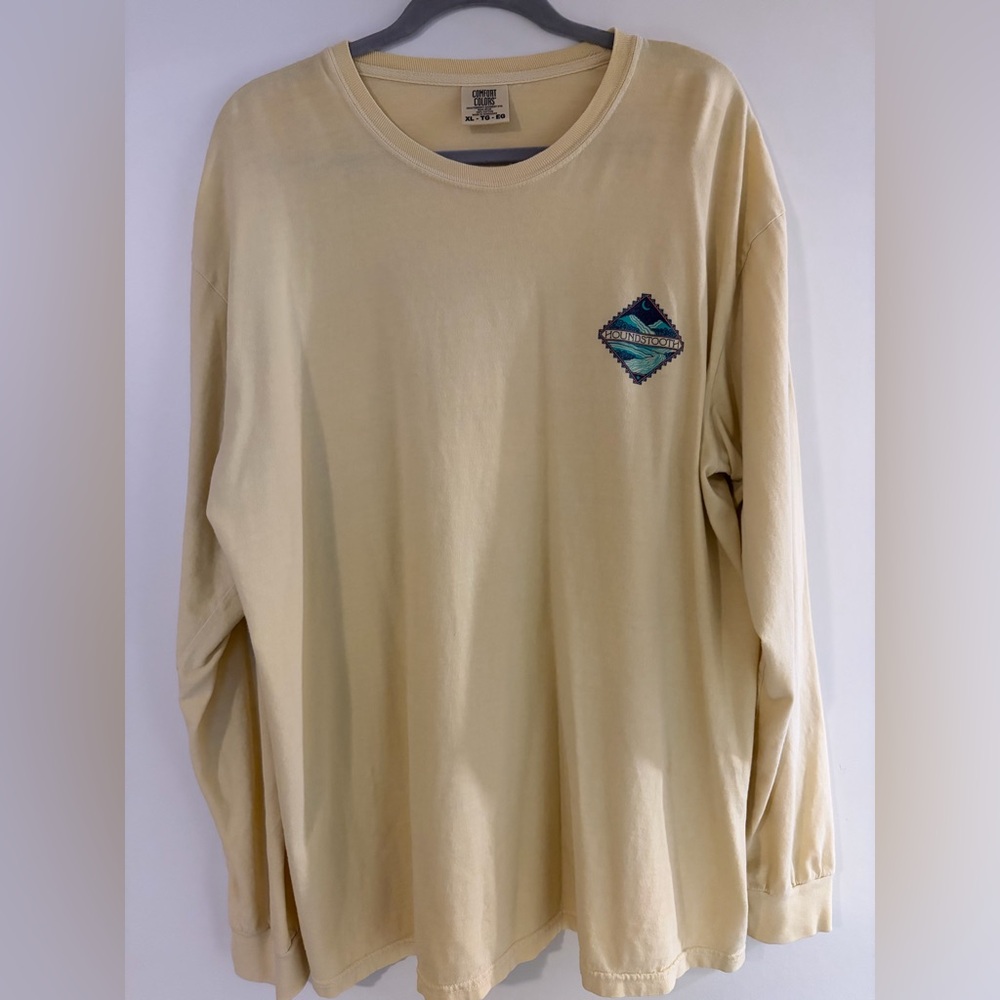 Men's Yellow Long Sleeve Houndstooth Shirt